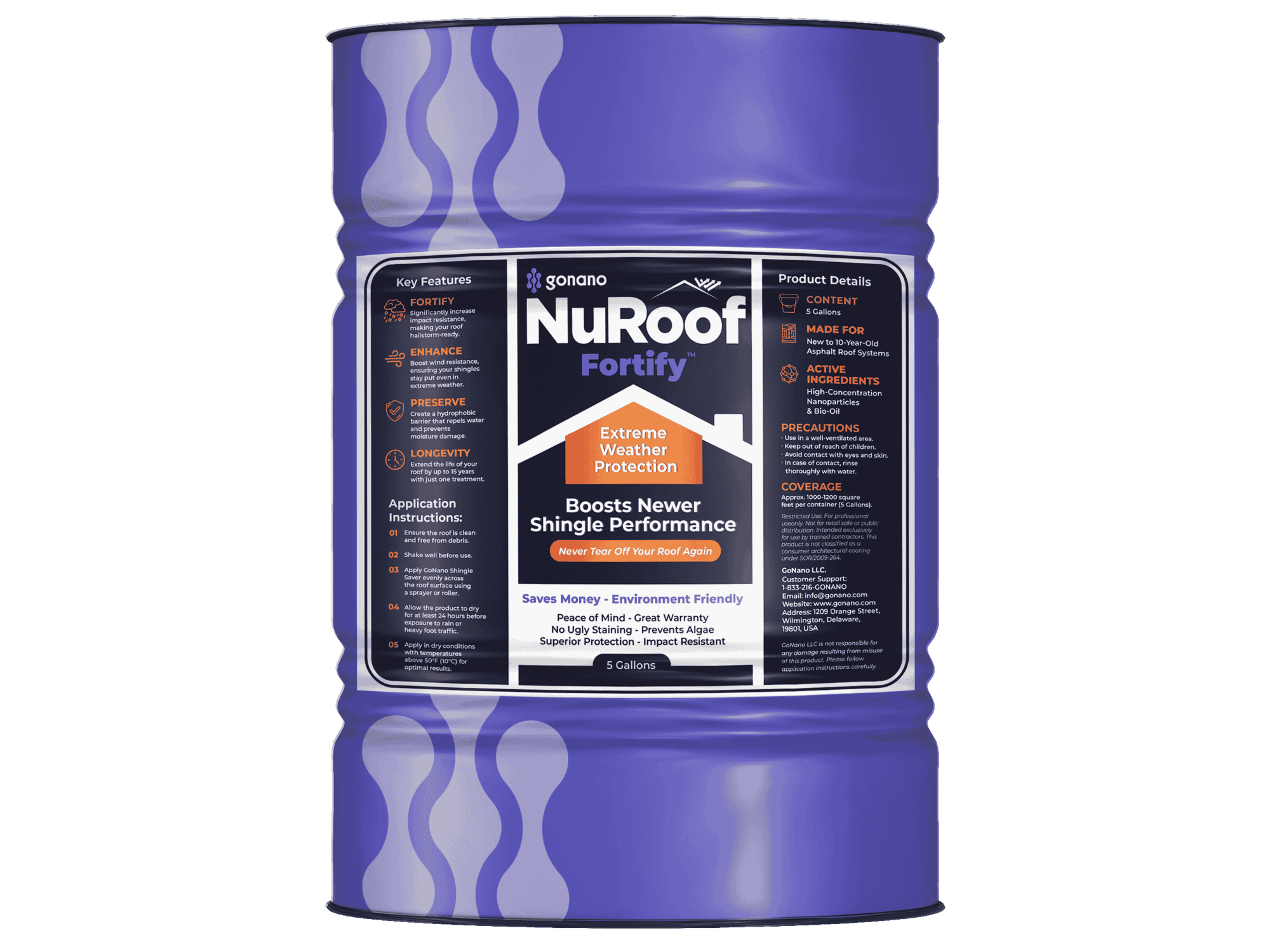 Produit GoNano NuRoof Fortify pour toitures récentes